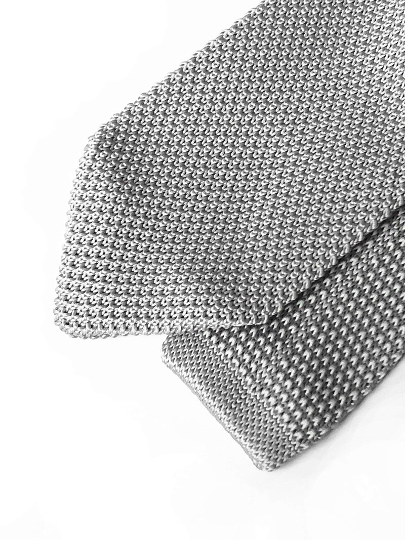 Secdtie Men Vintage Casual Formal Grey Skinny Knit Tie Knitting Narrow Necktie 012 - Image 3